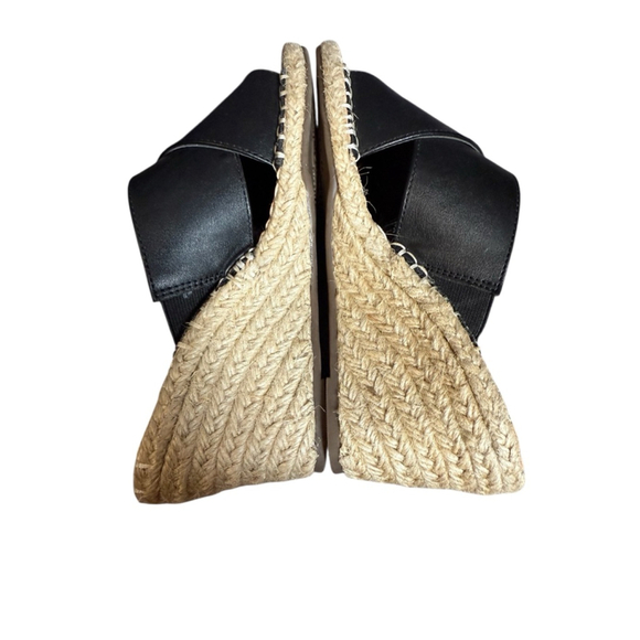 Charles David Black Beige Wedge Sandals Size 6.5 - Picture 3 of 11